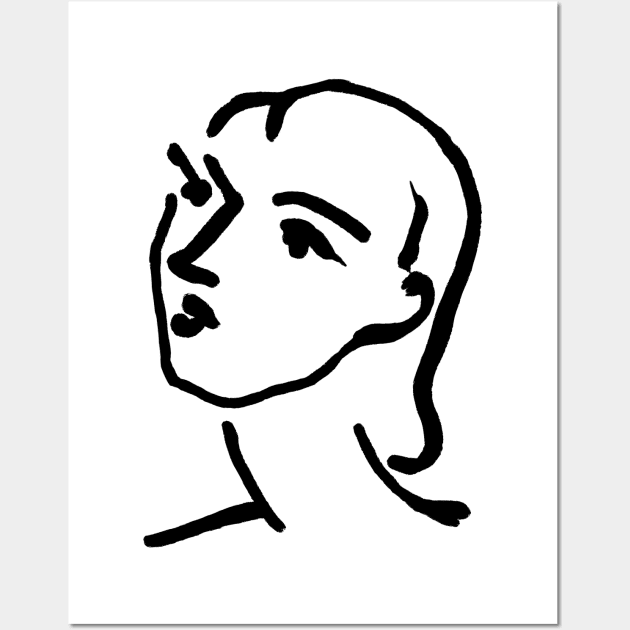 Matisse Line art Portrait Wall Art by shamila